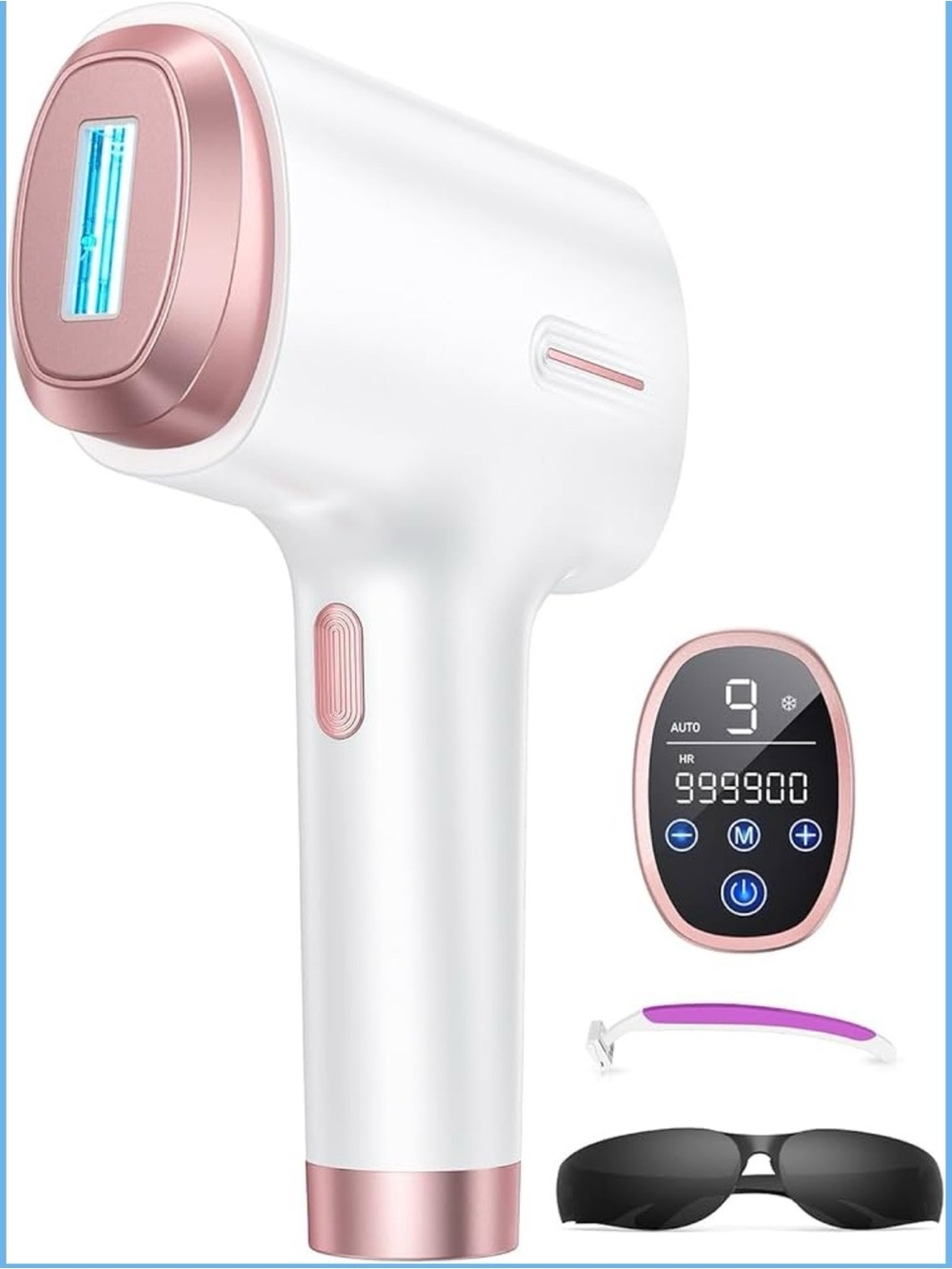 Professional White & Rose Gold IPL Hair Removal Device